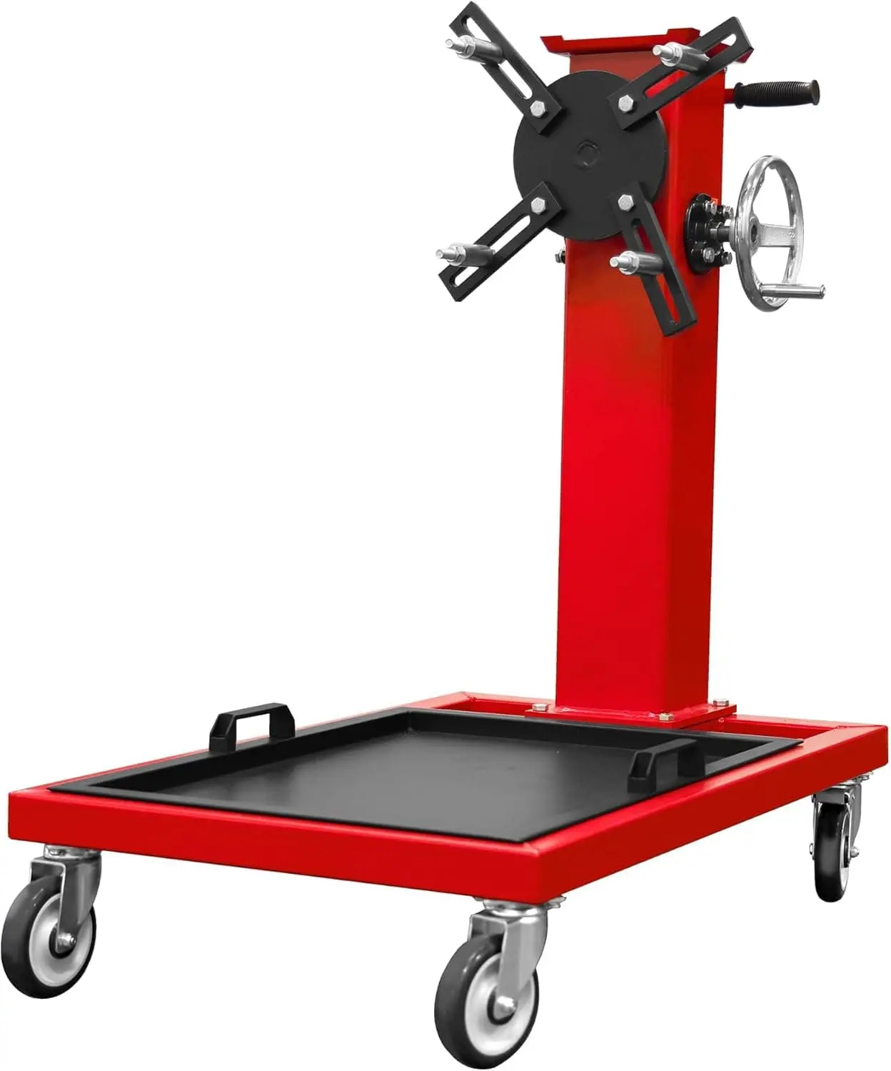 TCE Engine Stand, 1100 lb Rotating Engine Motor Stand with 360-Degree Adjustable Head, Oil Pan, and Magnetic Tool Tray for Vehicle Maintenance and Auto Repair