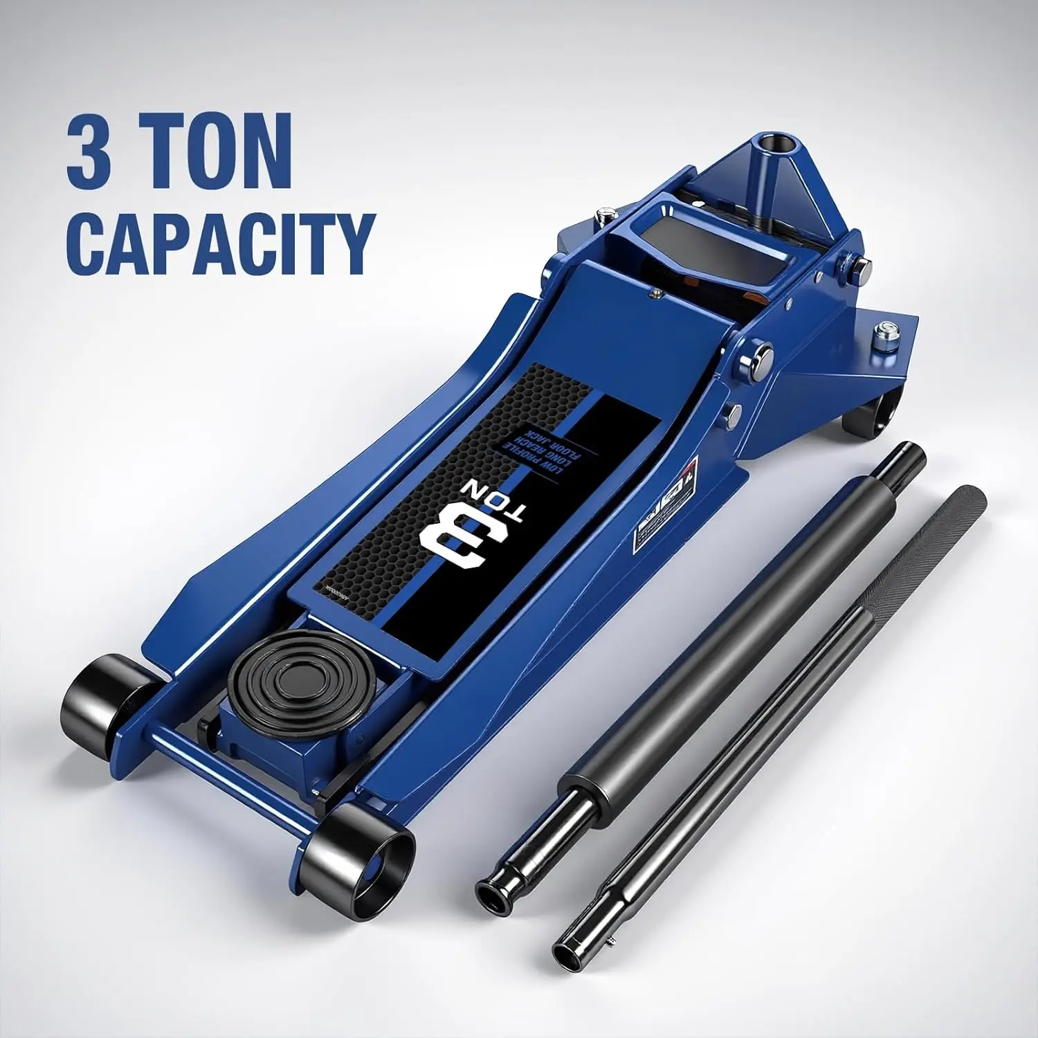 TCE Floor Jack 3 Ton Extra Long Reach Hydraulic Low Profile Floor Jack with Dual Piston Quick Lift Pump, Home and Workshop Car Maintenance for Various Vehicles, 1 Year Warranty, TZ830009 - Image 3