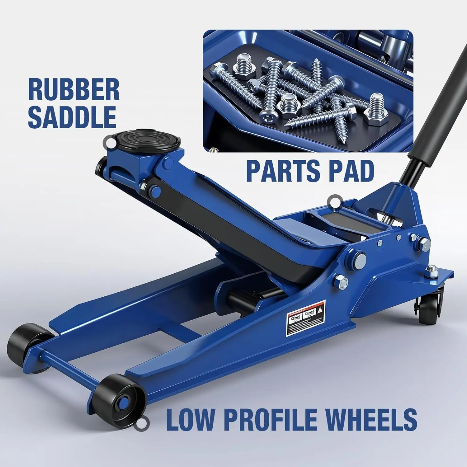 TCE Floor Jack 3 Ton Extra Long Reach Hydraulic Low Profile Floor Jack with Dual Piston Quick Lift Pump, Home and Workshop Car Maintenance for Various Vehicles, 1 Year Warranty, TZ830009 - Image 6