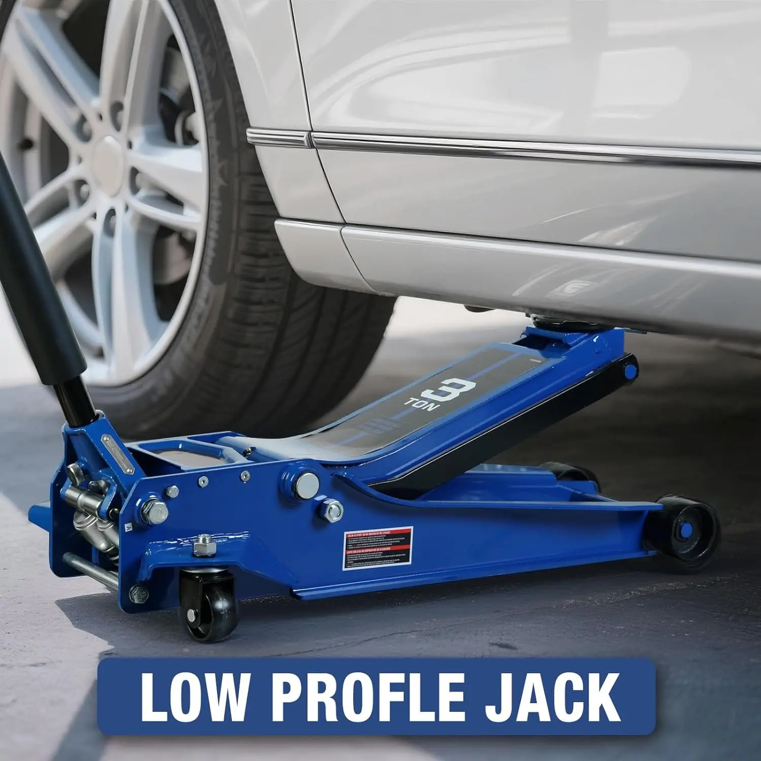 TCE Floor Jack 3 Ton Extra Long Reach Hydraulic Low Profile Floor Jack with Dual Piston Quick Lift Pump, Home and Workshop Car Maintenance for Various Vehicles, 1 Year Warranty, TZ830009 - Image 7