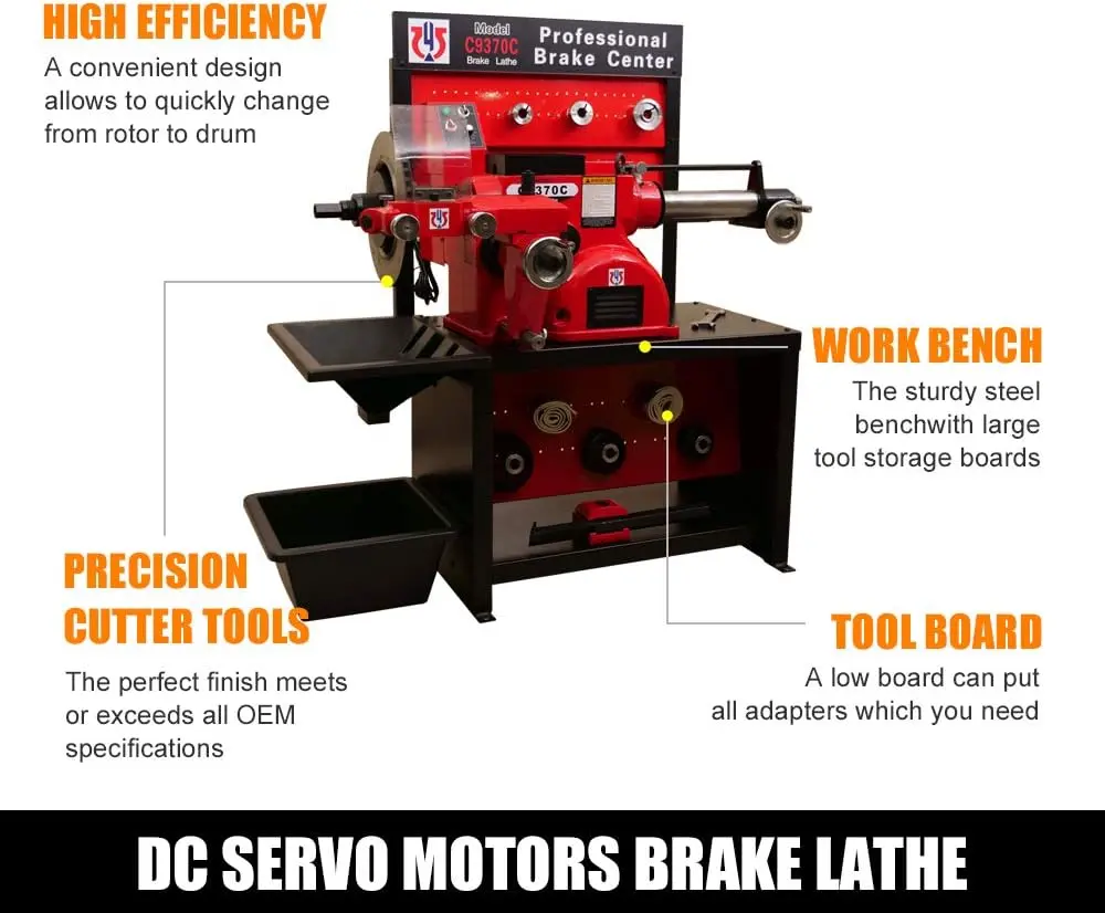 Heavy-Duty Combination Disc/Drum Brake Lathe Machine w/Bench & Standard Tooling Adapter Package - Image 5