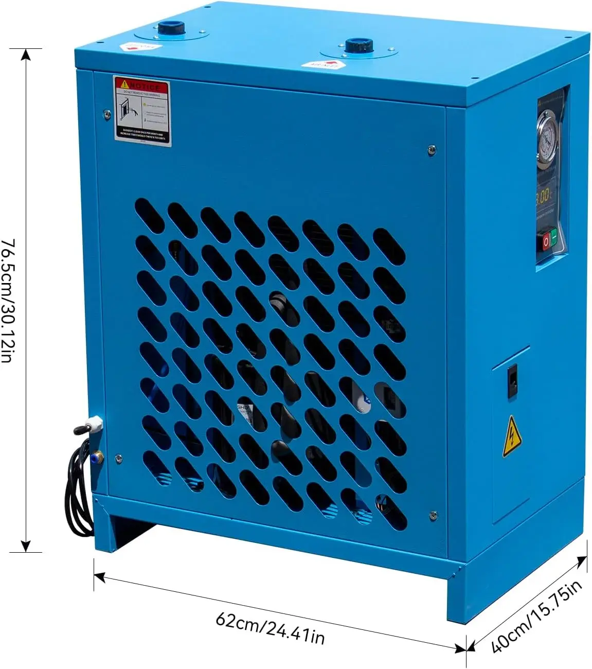 Industrial Heavy Duty Refrigerated Air Dryer – 105 CFM, 0.885 kW, 220V for 30HP Rotary Screw Compressors – R134a Cooling System – Removes Moisture, Oil, Dust for Workshops, Factories, CNC - Image 2