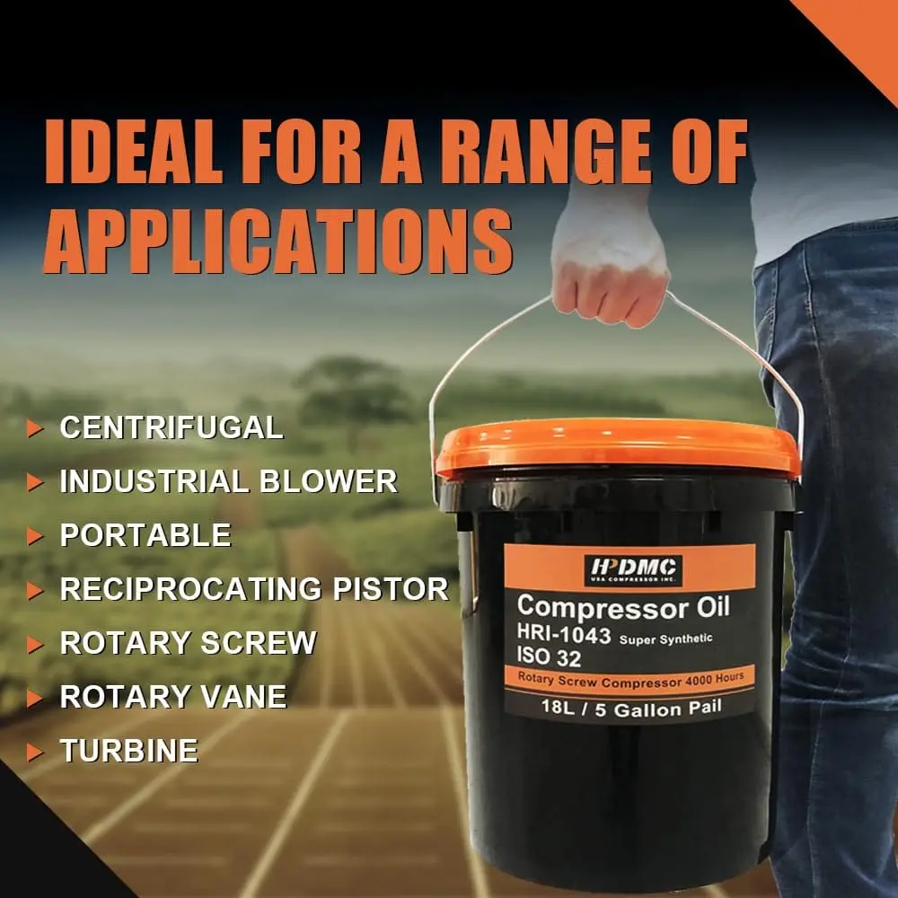 ISO 32 Grade Synthetic Based Compressor Lubricant Standard 4000 Hour Rotary Screw Air Compressor Lubricating Oil 5 Gallon Pail Extended Life Oils - Image 4
