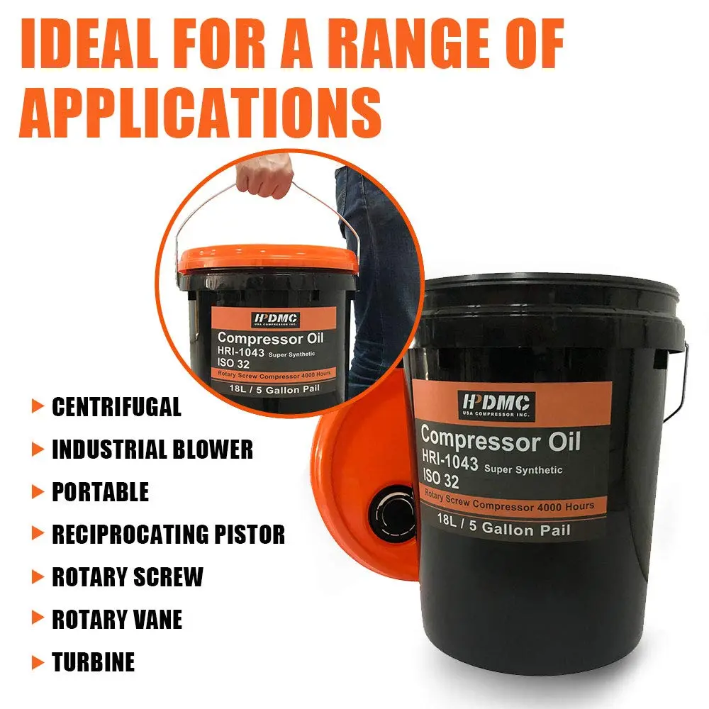 ISO 32 Grade Synthetic Based Compressor Lubricant Standard 4000 Hour Rotary Screw Air Compressor Lubricating Oil 5 Gallon Pail Extended Life Oils - Image 5