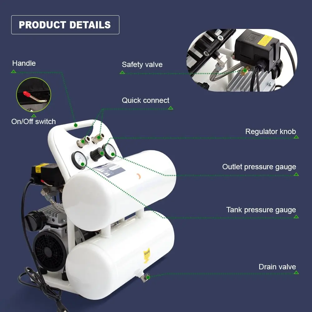 Oil-Less Portable Air Compressor - Image 5
