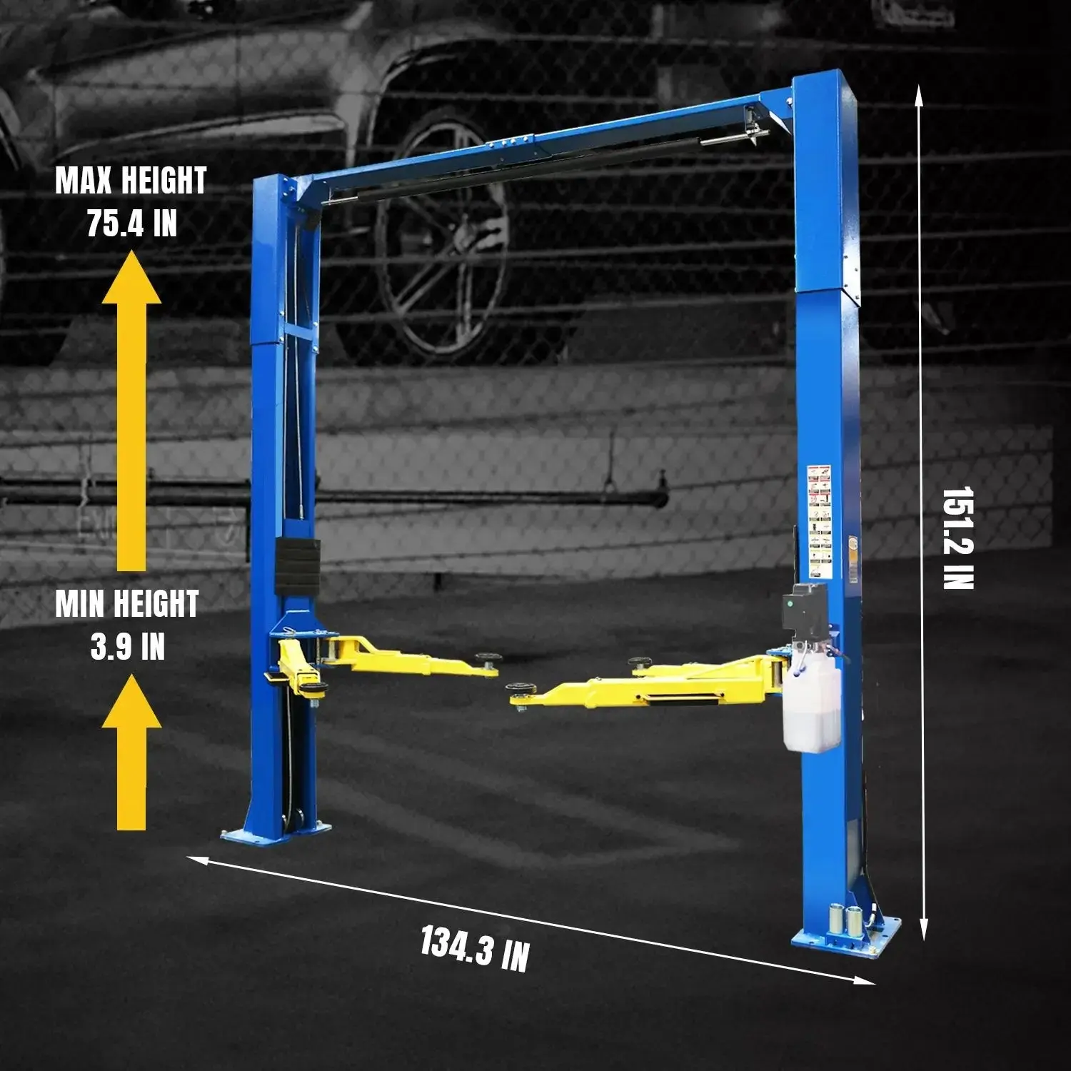 TCE 2-Post Car Lift 220V 10,000 LBs Capacity Overhead, Auto Truck Hoist Equipment with Adapters, 2-Year Warranty, TRJR-245LD - Image 3