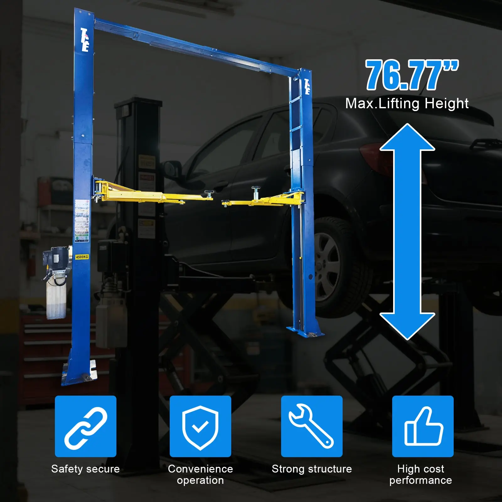 TCE 2-Post Car Lift 220V 10,000 LBs Capacity Overhead, Auto Truck Hoist Equipment with Adapters, 2-Year Warranty, TRJR-245LD - Image 28