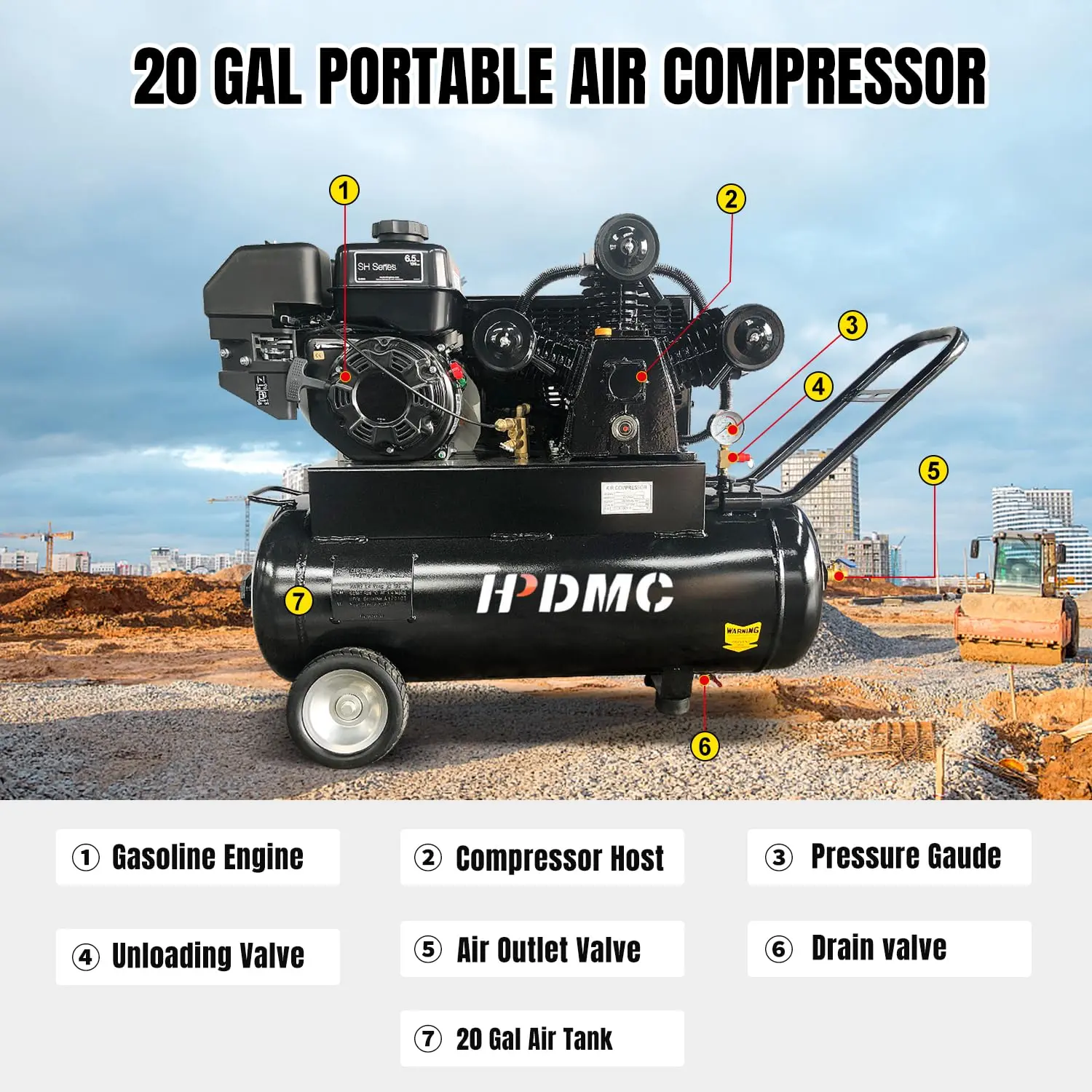 Portable Gasoline-Powered Air Compressor - Image 23