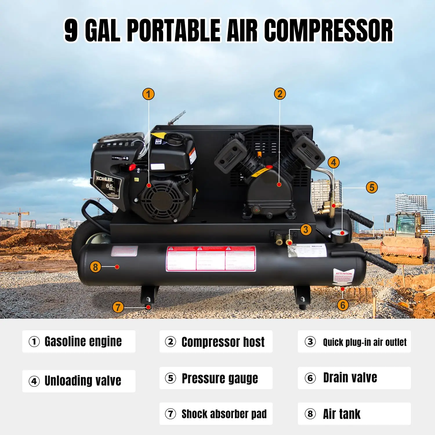 Portable Gasoline-Powered Air Compressor - Image 5