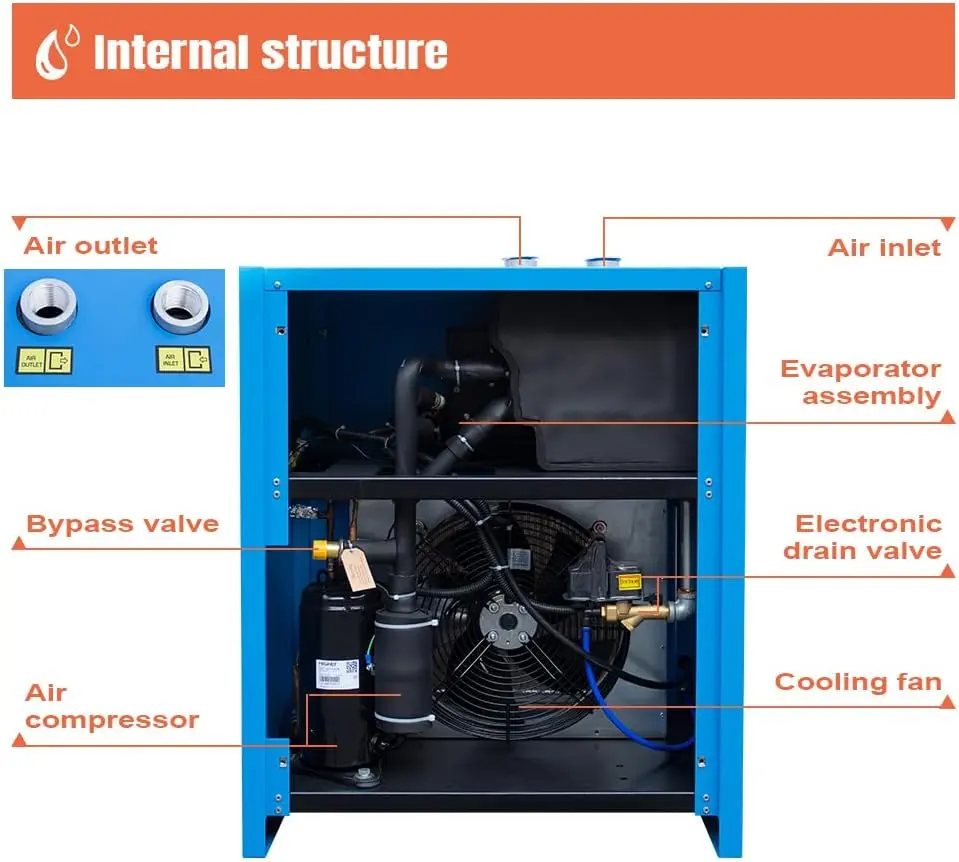 Refrigerated Air Dryer for AIR Compressor Compressed AIR Systems Industrial Refrigerated Compressed Air Dryer - Image 28