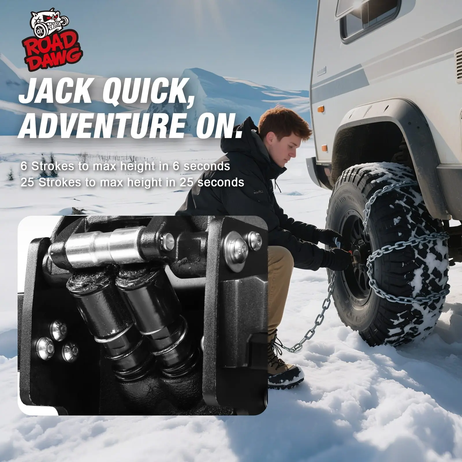 ROAD DAWG 3 Ton Big Wheel Off-Road Jack, Professional Aluminum and Steel Racing Floor Jack with Dual Pistons Pump, Lift for Trucks, SUVs, ATVs Off road Vehicles,6000lb Capacity - Image 6