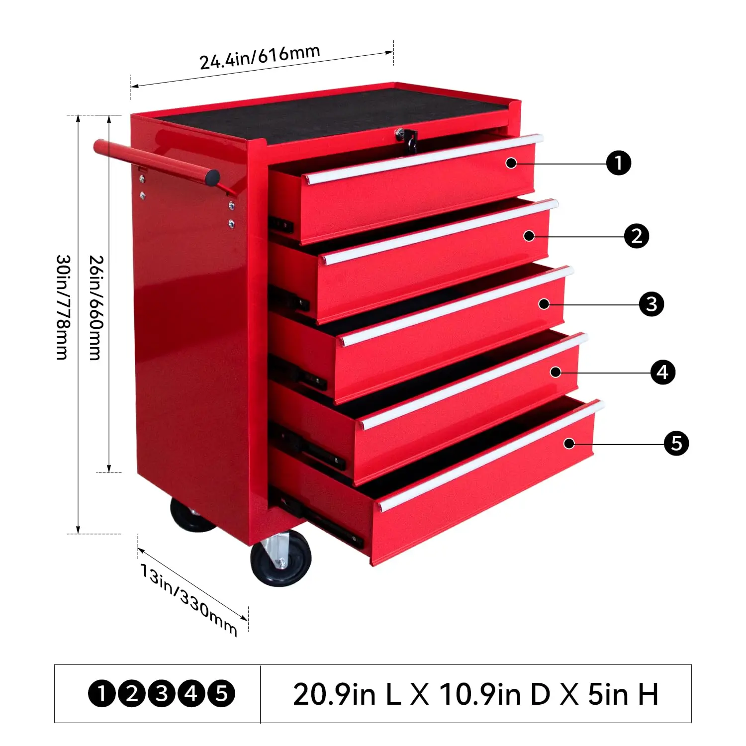 Rolling Garage Workshop Tool Organizer - Image 3