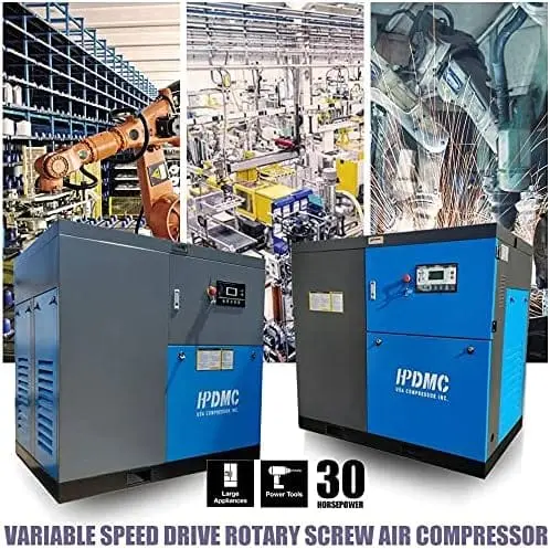 Rotary Screw Air Compressor Variable Speed Drive Heavy Duty Air Compressed System for Small Machining & Fabrication Workshops, Automotive - Image 12