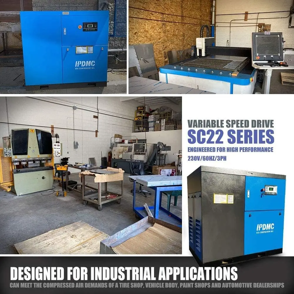 Rotary Screw Air Compressor Variable Speed Drive Heavy Duty Air Compressed System for Small Machining & Fabrication Workshops, Automotive - Image 18