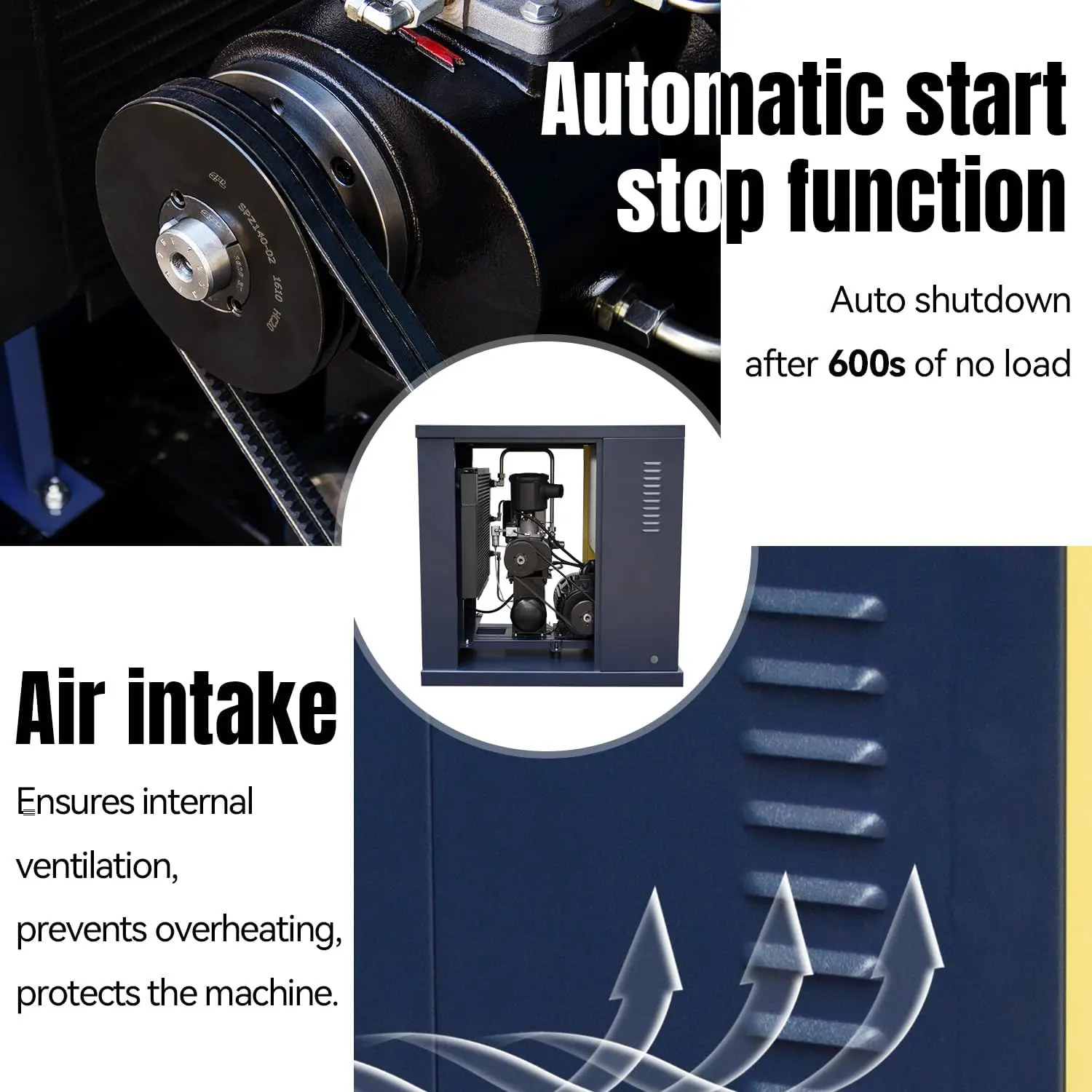 Rotary Screw Air Compressor Variable Speed Drive Heavy Duty Air Compressed System for Small Machining & Fabrication Workshops, Automotive - Image 46