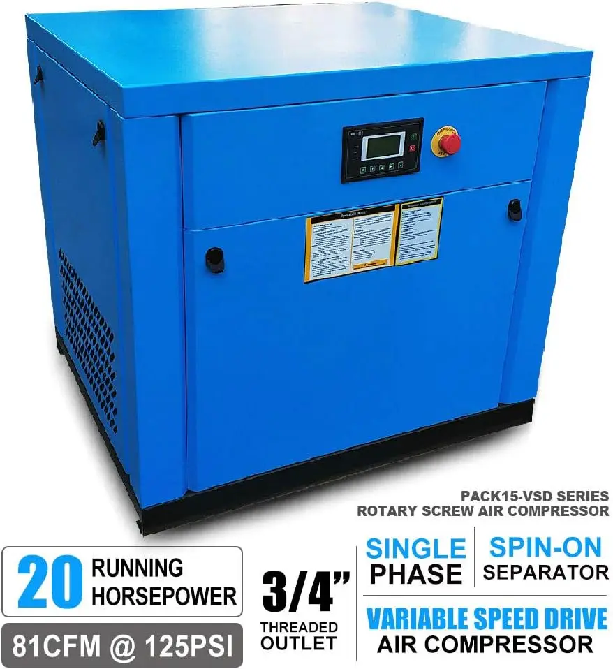 Rotary Screw Air Compressor Variable Speed Drive Heavy Duty Air Compressed System for Small Machining & Fabrication Workshops, Automotive - Image 5