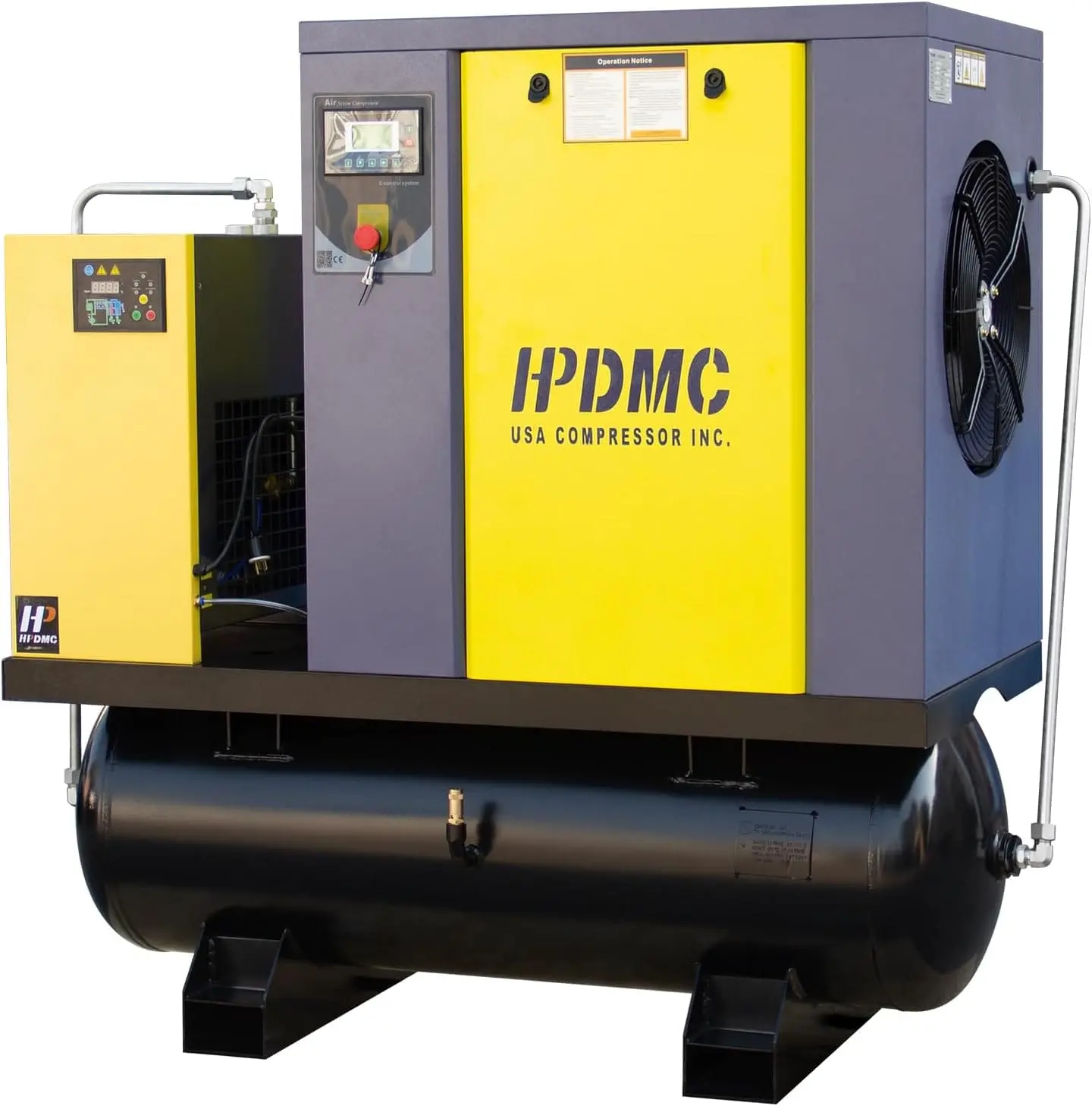 Rotary Screw Air Compressor with Tank, Heavy-Duty Compressed Air System for Small Machining and Fabrication Workshops, Automotive Use - Image 24