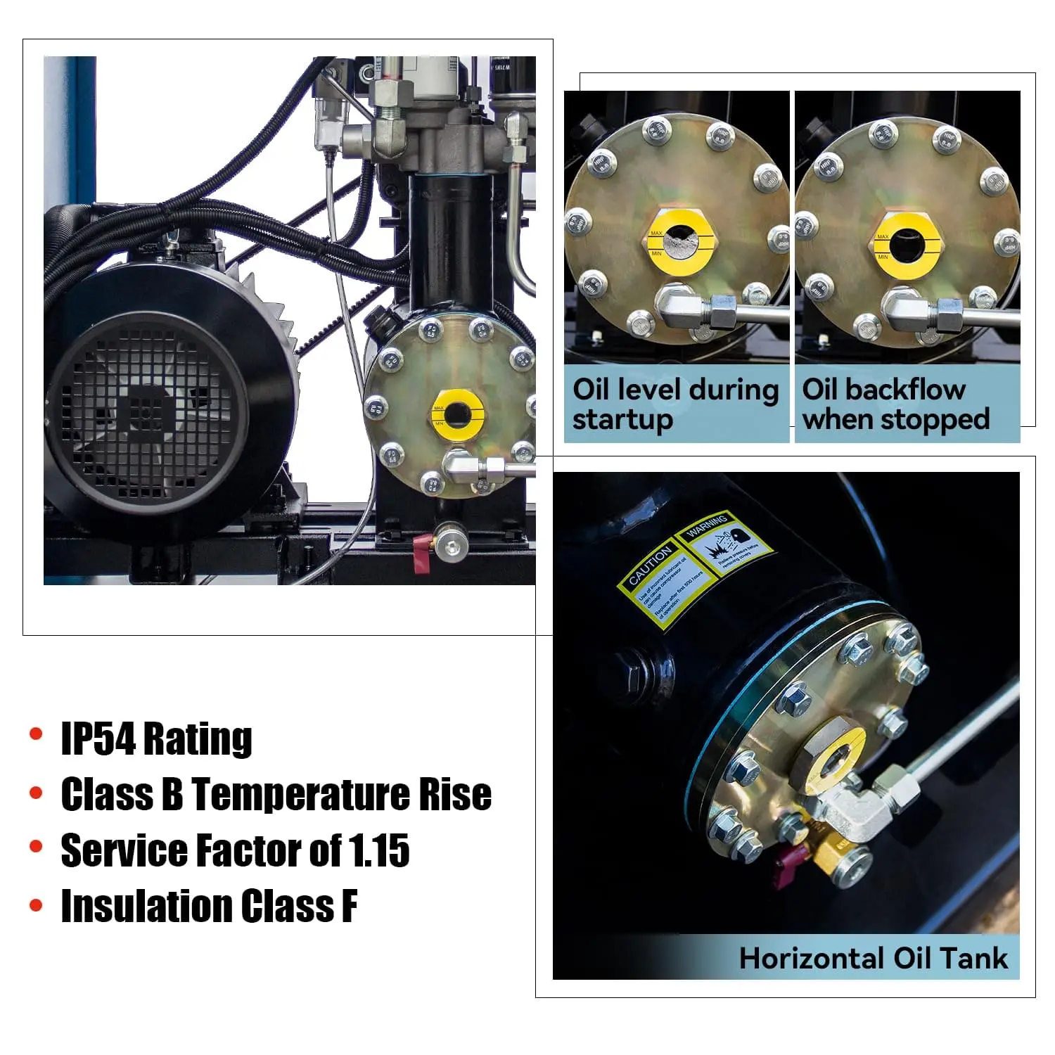 Rotary Screw Air Compressor with Tank, Heavy-Duty Compressed Air System for Small Machining and Fabrication Workshops, Automotive Use - Image 42