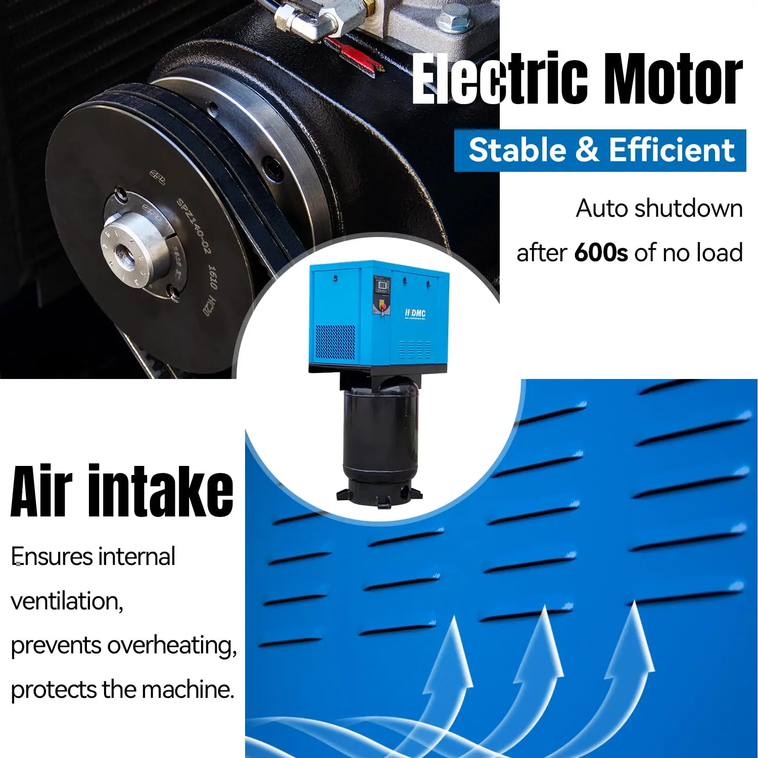 Rotary Screw Air Compressor with Tank, Heavy-Duty Compressed Air System for Small Machining and Fabrication Workshops, Automotive Use - Image 45
