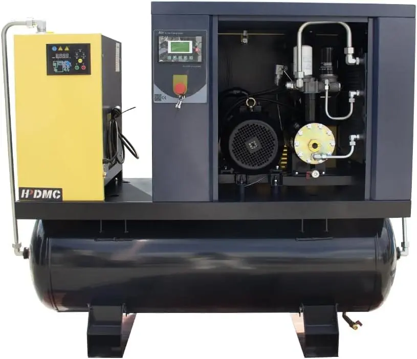 Rotary Screw Air Compressor with Tank, Heavy-Duty Compressed Air System for Small Machining and Fabrication Workshops, Automotive Use - Image 6