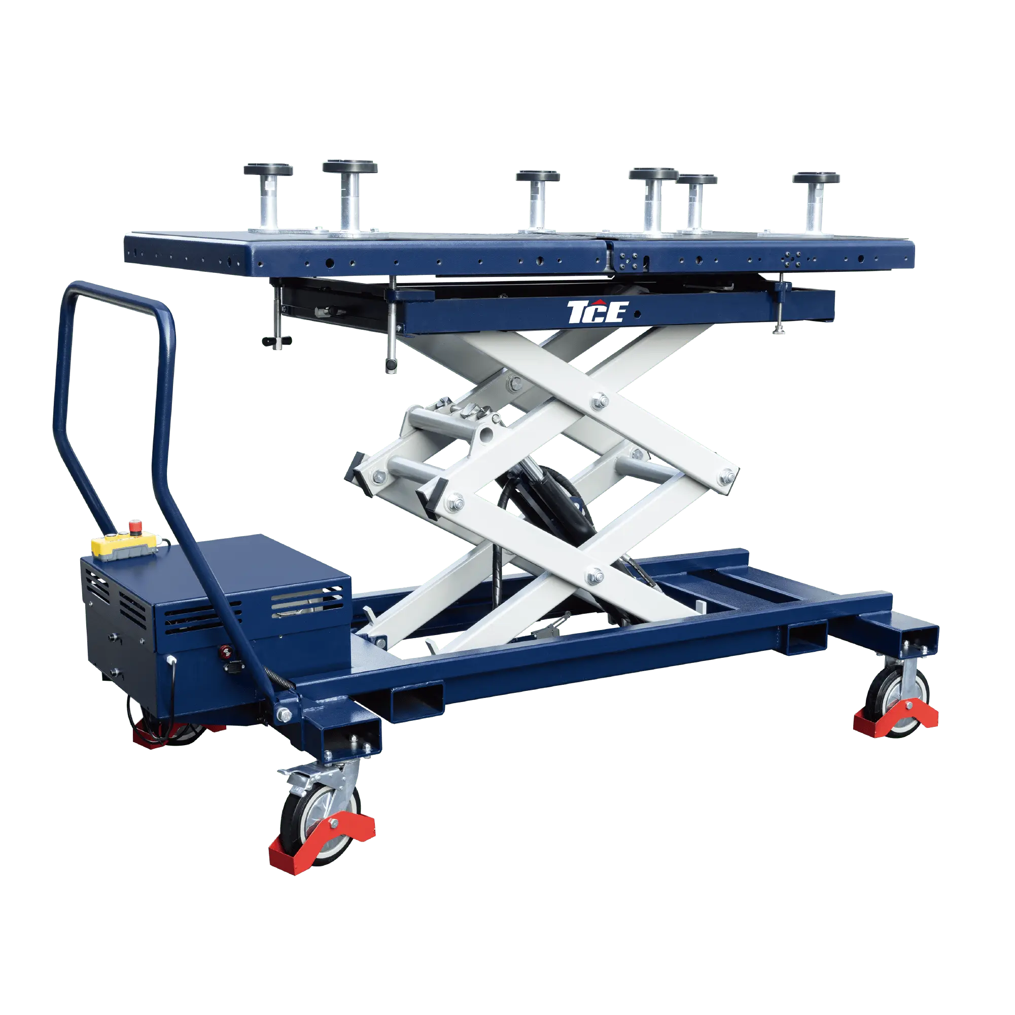 TCE 1.5Ton/3300lbs Electric Scissor Lift Table Cart for New Energy Vehicles, 3-Year Warranty, ATDP15003-BL - Image 7
