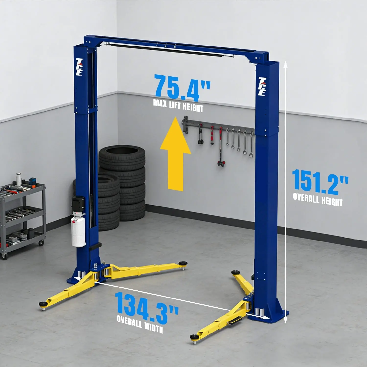 TCE 10,000 lb 2-Post Overhead Car Lift, 3-Year Warranty, QJY245LD - Image 3