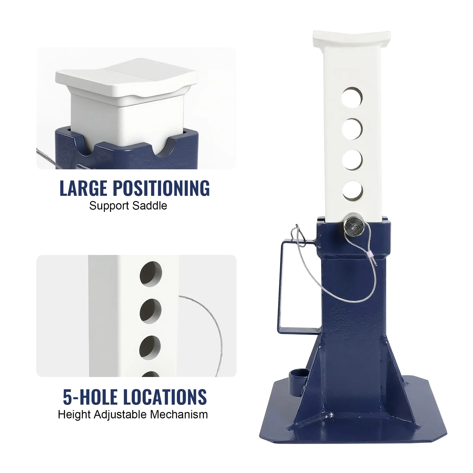 TCE 12 Ton Heavy Duty Jack Stands, 1 Year Warranty, TZ120005-BL - Image 3