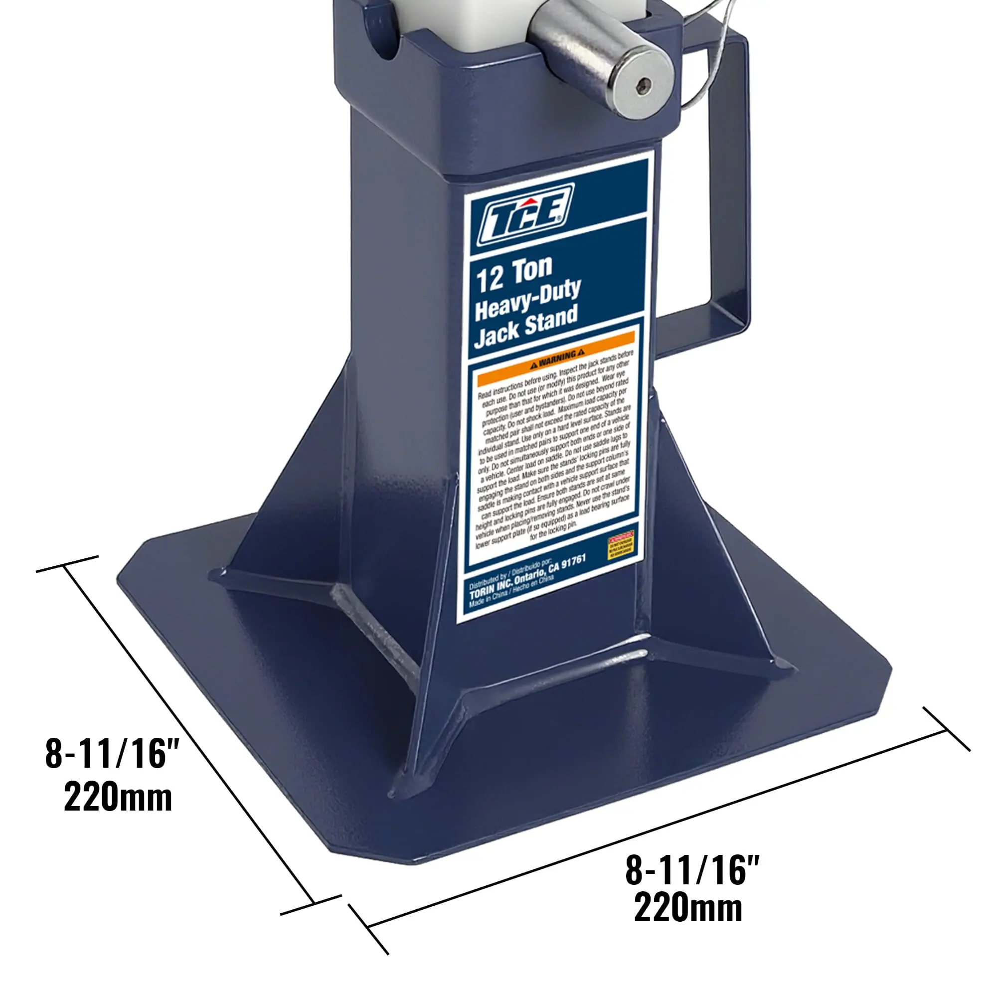 TCE 12 Ton Heavy Duty Jack Stands, 1 Year Warranty, TZ120005-BL - Image 5