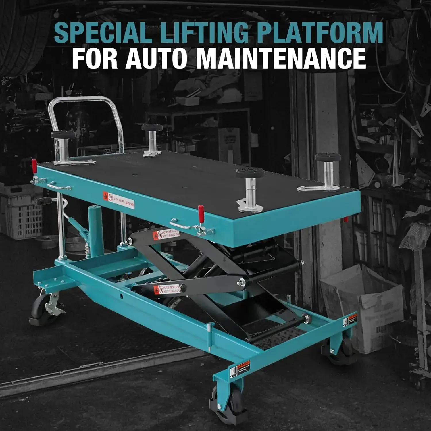TCE 1 Ton/2200LBS Hydraulic Scissor Lift Table Cart for Engine, Motor, Gearbox, 2 Year Warranty, ATDP10001R - Image 3