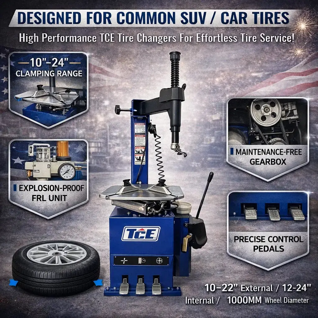TCE 3-Pedal Tire Changer, Heavy-Duty Tire Mounting Machine, 110V 60Hz, 2 Year Warranty, JUNY-BTJ3 - Image 5