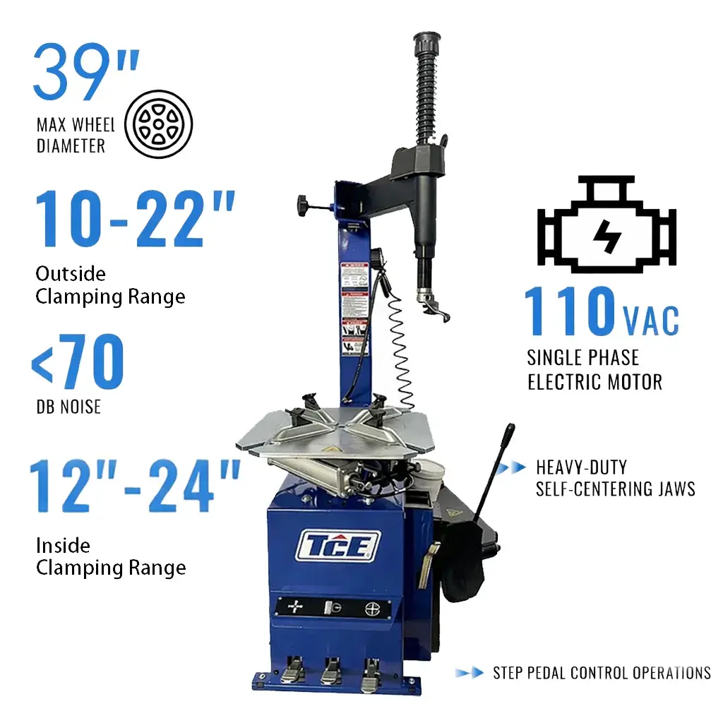 TCE 3 Pedals 39 inch Tire Changer Wheel Changers Balancer Machine Combo,110V, 2 Year Warranty, JUNY-BTJ3+JUNY-PHJ - Image 5