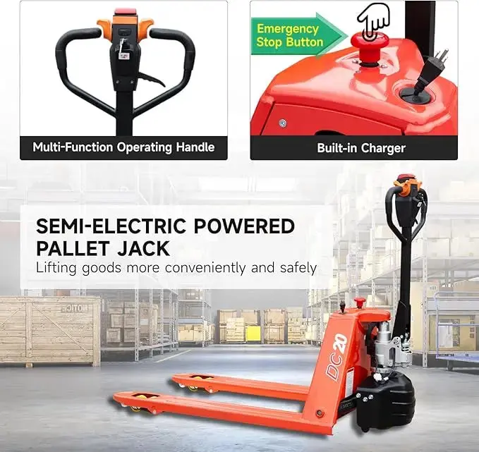 Pallet Truck Fork Material Handling Pallet Truck with Lithium Battery for Garage Workshop Repository - Image 18