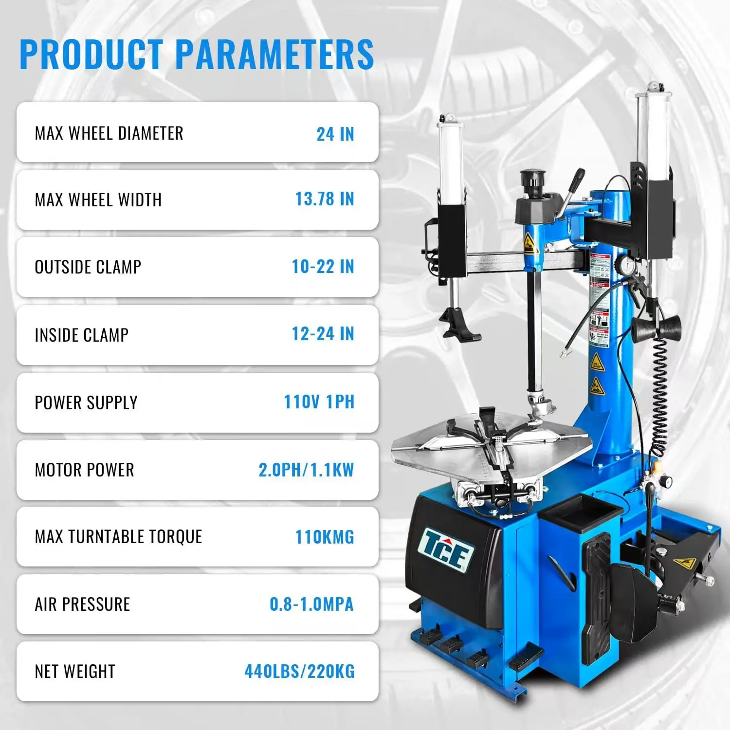 TCE Tire Changer with Assist Arms & Wheel balancer Machine Combo, 2 Year Warranty, TRJR-BTJ5F+TRJR-PHJ - Image 3