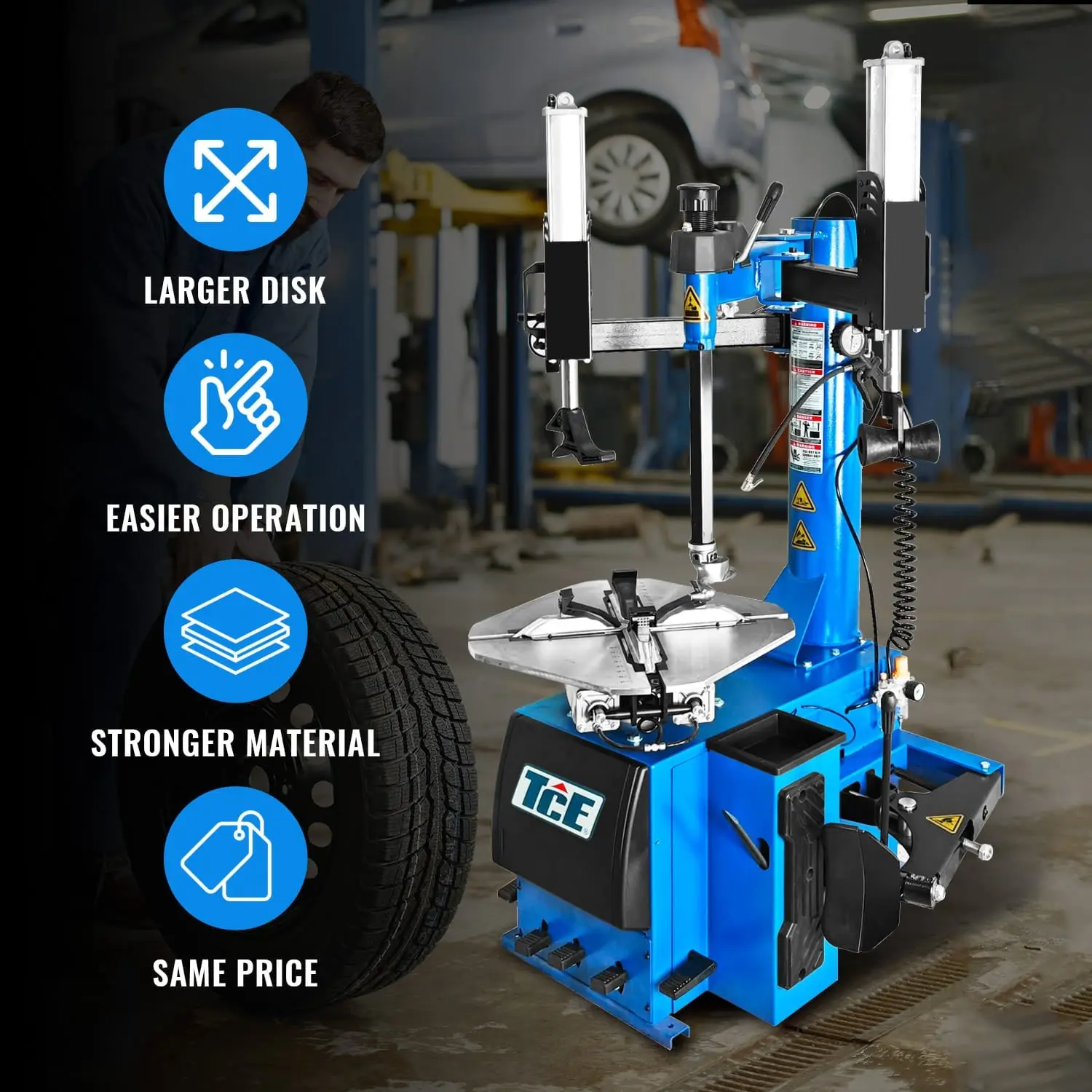 TCE Tire Changer with Assist Arms & Wheel balancer Machine Combo, 2 Year Warranty, TRJR-BTJ5F+TRJR-PHJ - Image 12