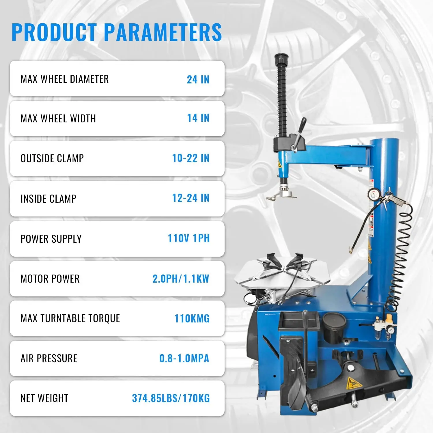 TCE 3 Foot Plate Tire Changer & Wheel Balancer Machine Combo, 2 Year Warranty, TRJR-BTJ3+TRJR-PHJ - Image 7