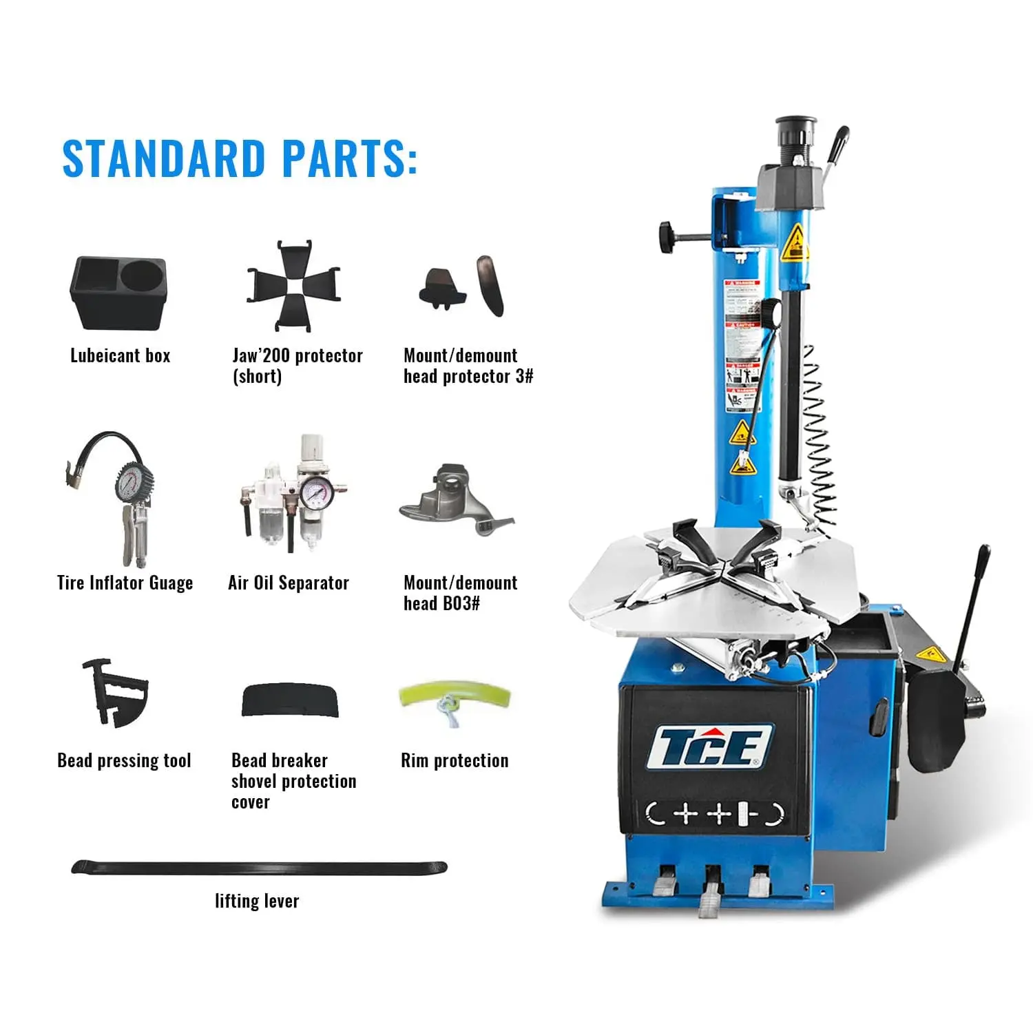 TCE 3 Foot Plate Tire Changer & Wheel Balancer Machine Combo, 2 Year Warranty, TRJR-BTJ3+TRJR-PHJ - Image 6