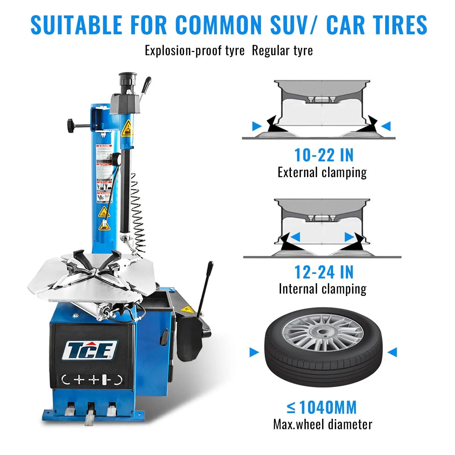TCE 3 Foot Plate Tire Changer & Wheel Balancer Machine Combo, 2 Year Warranty, TRJR-BTJ3+TRJR-PHJ - Image 5