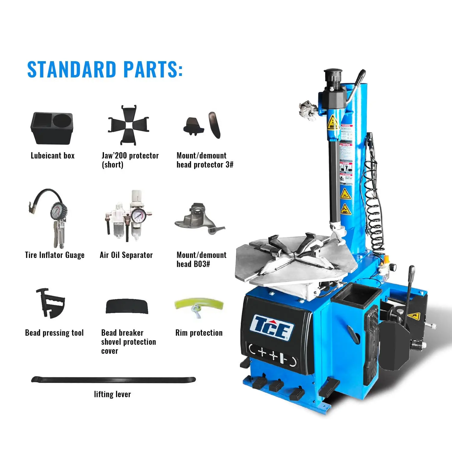 TCE 5 Foot Plate Tire Changer & Wheel balancer Machine Combo, 2 Year Warranty, TRJR-BTJ5+TRJR-PHJ - Image 3