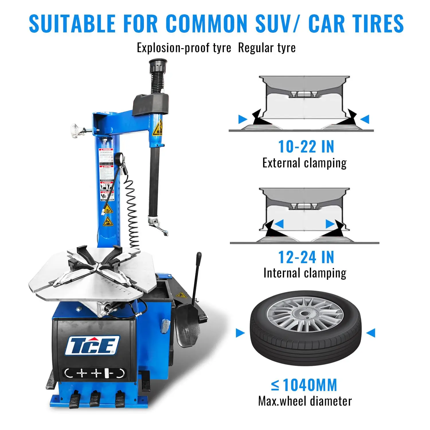 TCE 5 Foot Plate Tire Changer & Wheel balancer Machine Combo, 2 Year Warranty, TRJR-BTJ5+TRJR-PHJ - Image 4