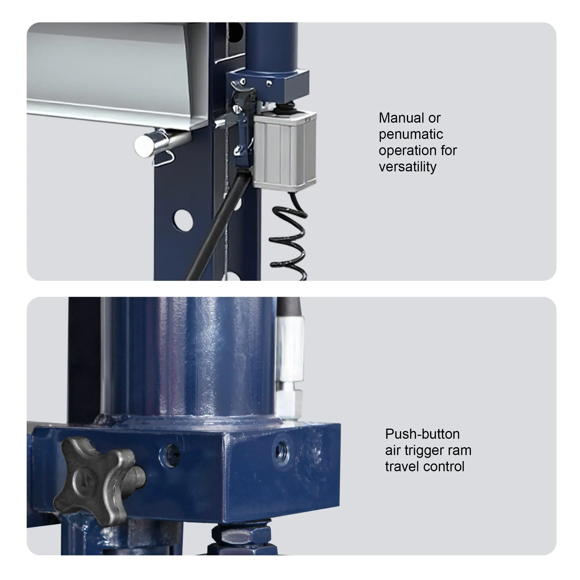TCE 50 Ton H-Frame Pneumatic Shop Press, 2 Year Warranty, TY50001-BL - Image 4