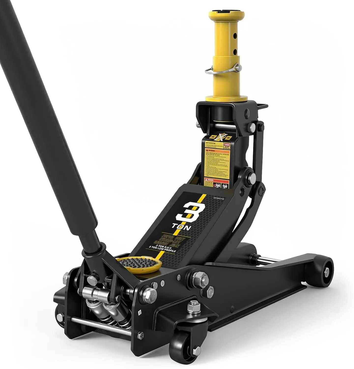 TCE Foldable Floor Jack 3 Ton Low and High Profile Professional Service Jack with Dual Piston Quick Lift Pump, Home and Workshop Car Maintenance for Various Vehicles