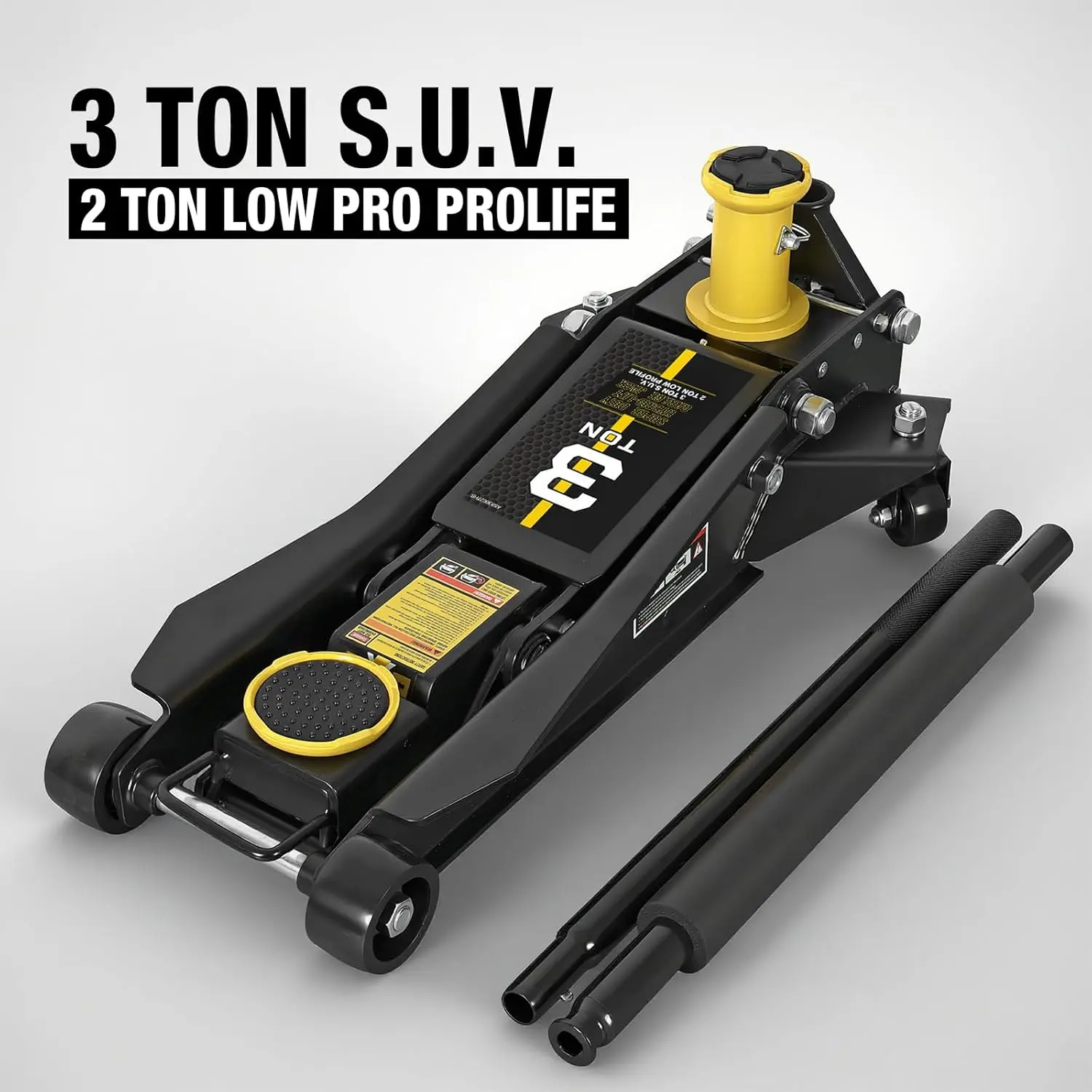 TCE Foldable Floor Jack 3 Ton Low and High Profile Professional Service Jack with Dual Piston Quick Lift Pump, Home and Workshop Car Maintenance for Various Vehicles - Image 2
