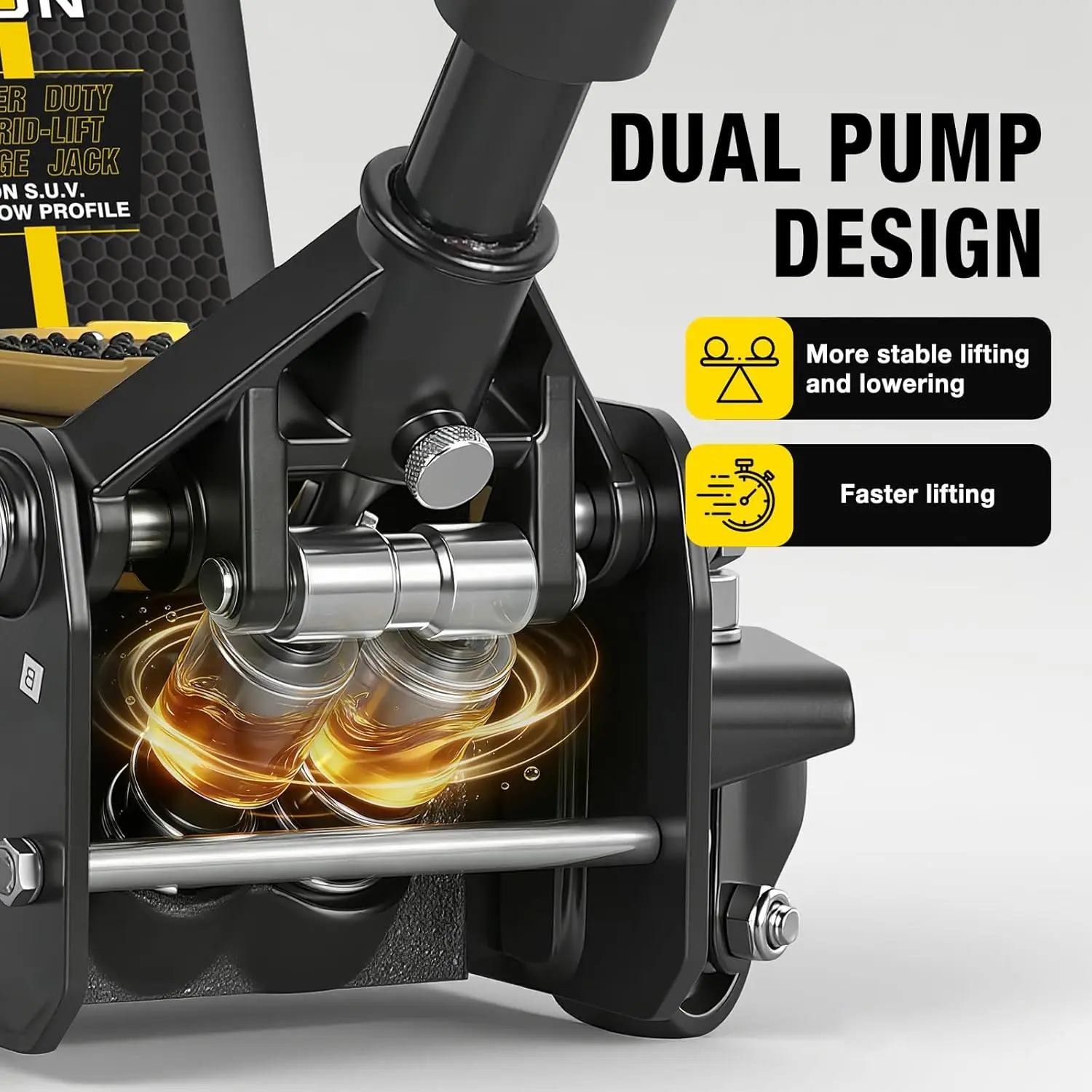 TCE Foldable Floor Jack 3 Ton Low and High Profile Professional Service Jack with Dual Piston Quick Lift Pump, Home and Workshop Car Maintenance for Various Vehicles - Image 4