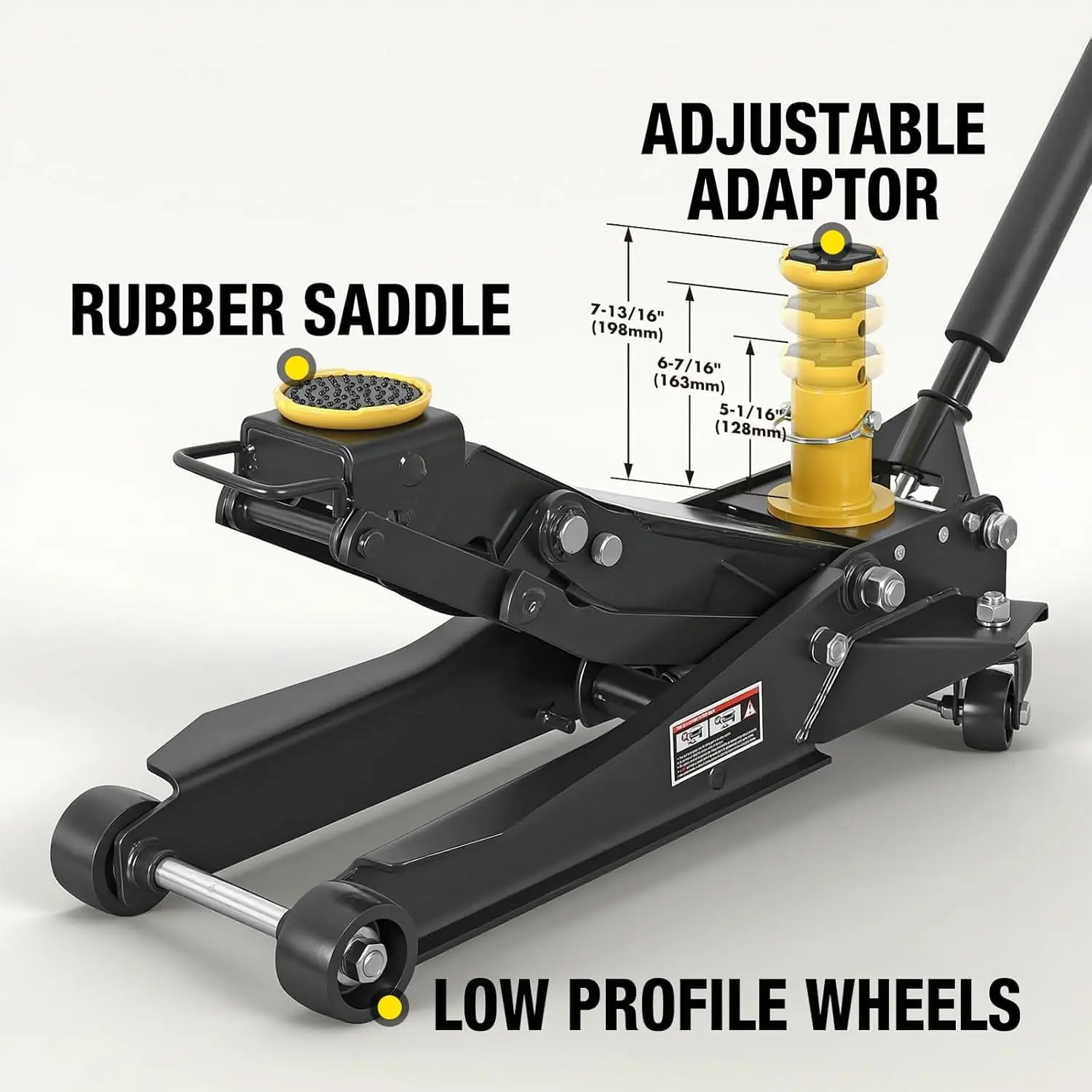 TCE Foldable Floor Jack 3 Ton Low and High Profile Professional Service Jack with Dual Piston Quick Lift Pump, Home and Workshop Car Maintenance for Various Vehicles - Image 5