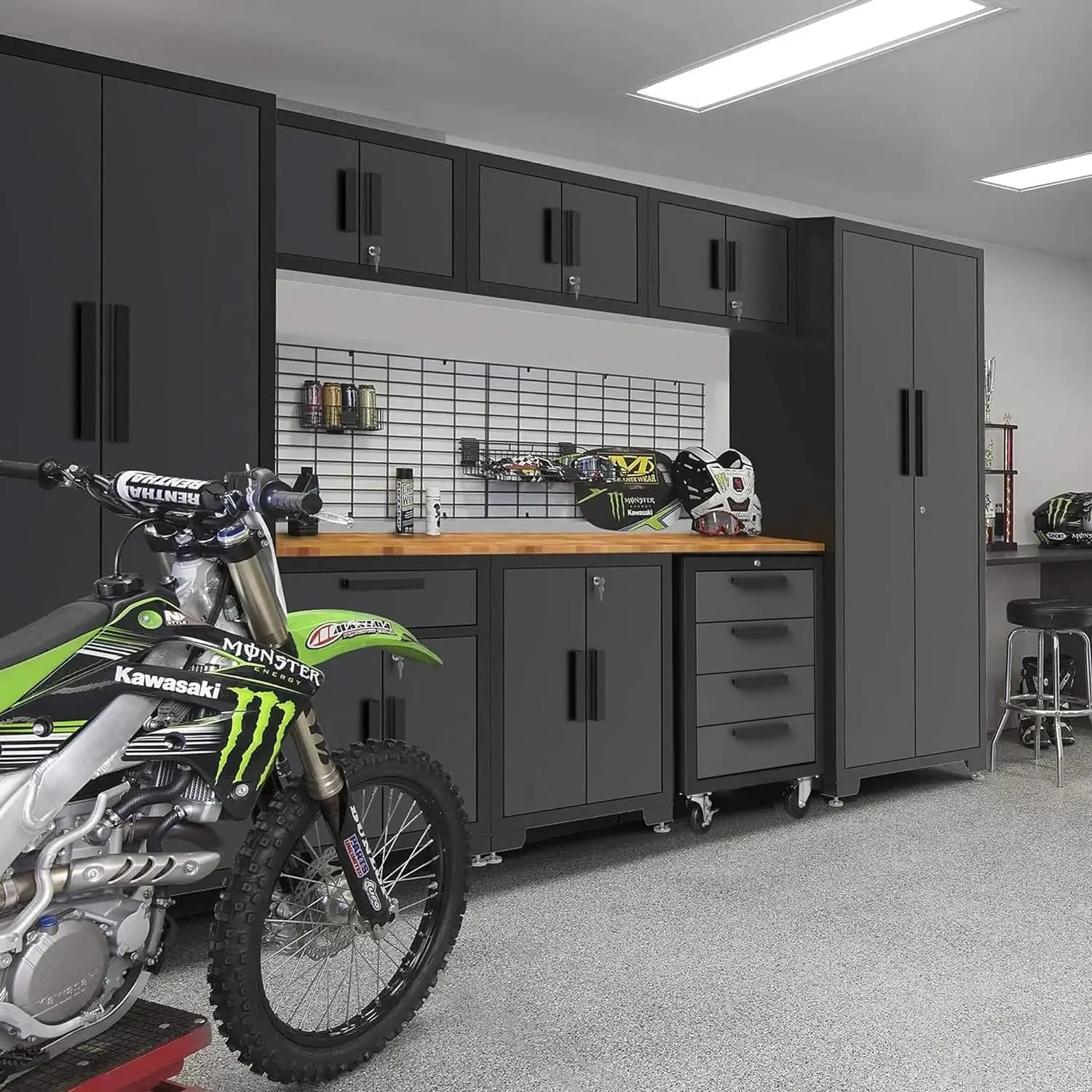 TCE Garage Cabinets Storage System, 9 Piece Included Steel Drawers Rolling Chest,Locked Storage Cabinet, Perfect for Organizing Garage and Tools, 129.92", 2-Year Warranty - Image 3