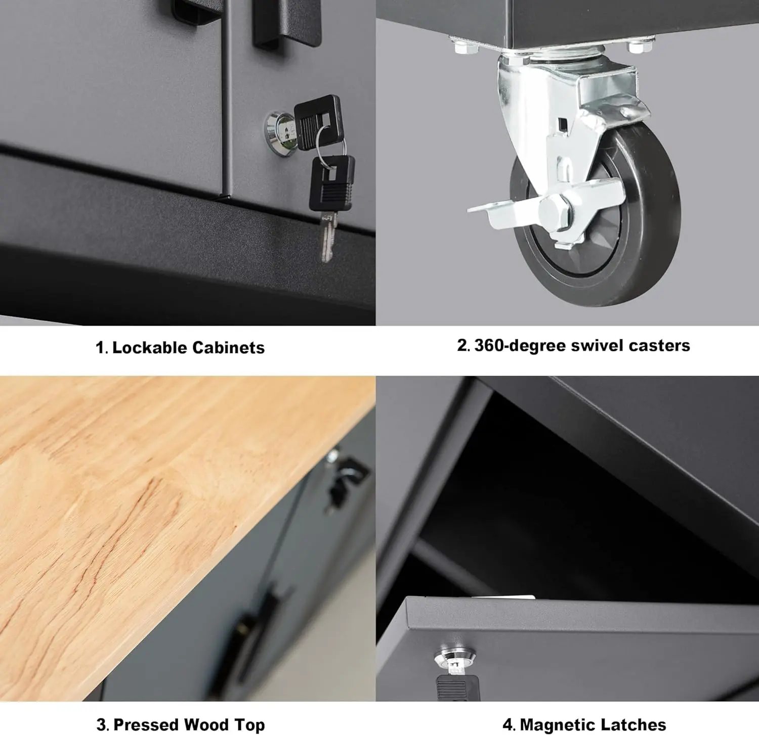 TCE Garage Cabinets Storage System, 9 Piece Included Steel Drawers Rolling Chest,Locked Storage Cabinet, Perfect for Organizing Garage and Tools, 129.92", 2-Year Warranty - Image 6