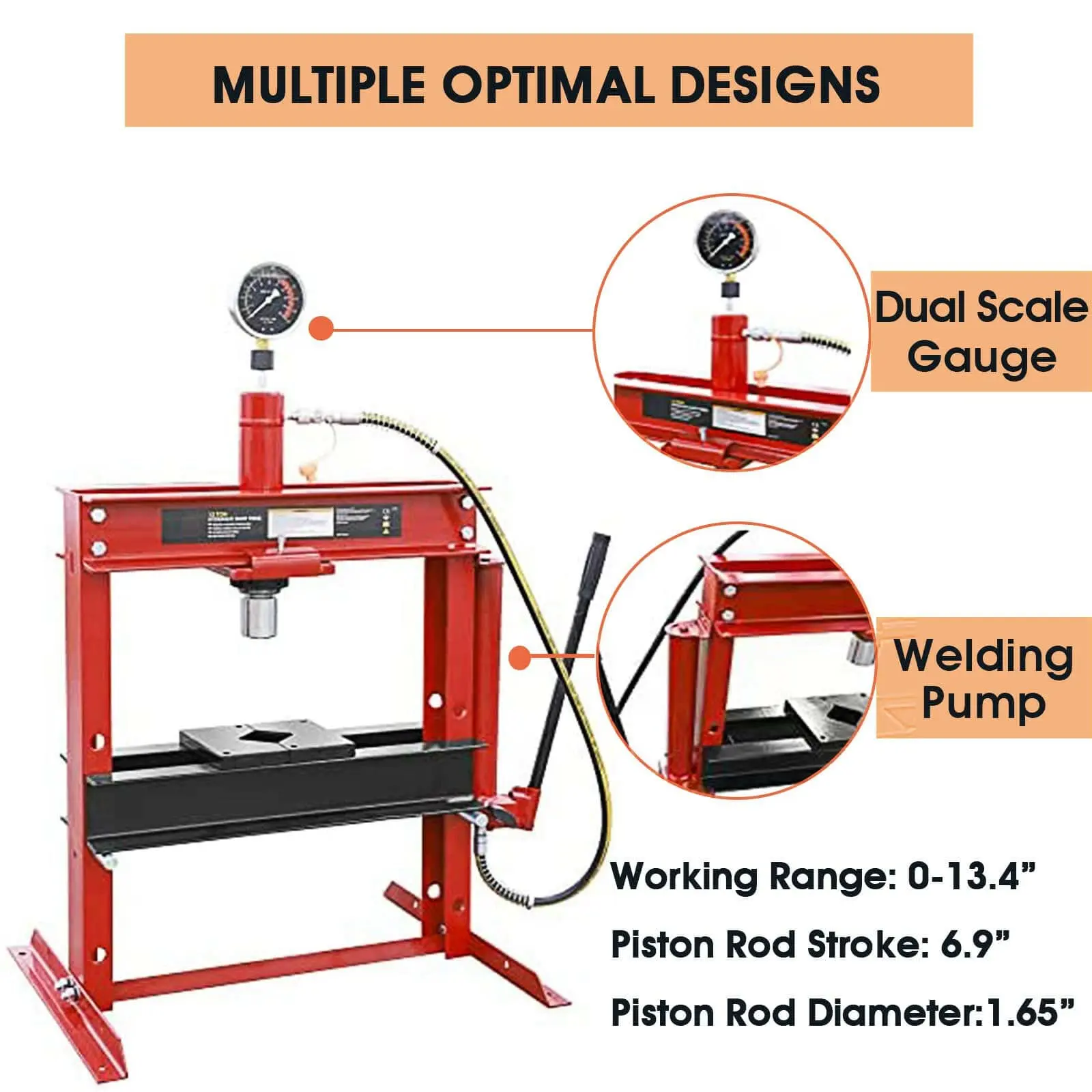 TCE 12 Ton/20 Ton Shop Press, Low Profile - Image 3