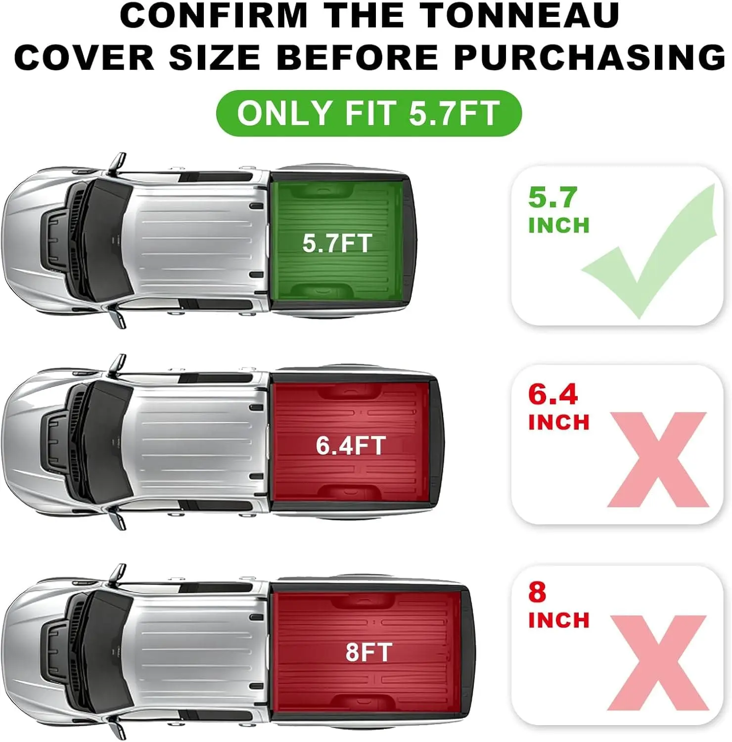 TCE Truck Bed Cover,Hard Folding Truck Tonneau Covers Compatible with 2015-2026 Ford F-150 - Image 10