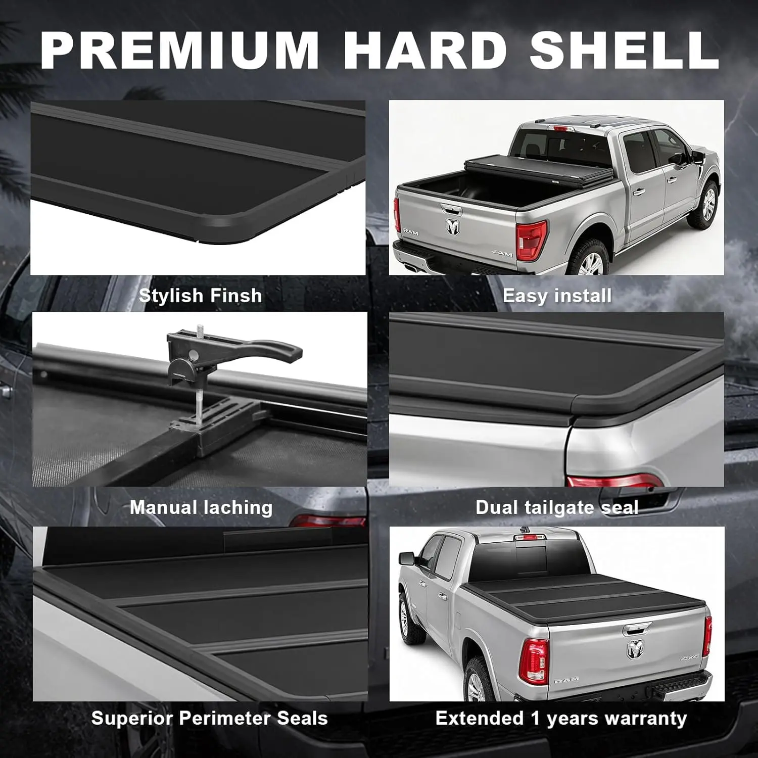 TCE Truck Bed Cover,Hard Folding Truck Tonneau Covers Compatible with 2015-2026 Ford F-150 - Image 11