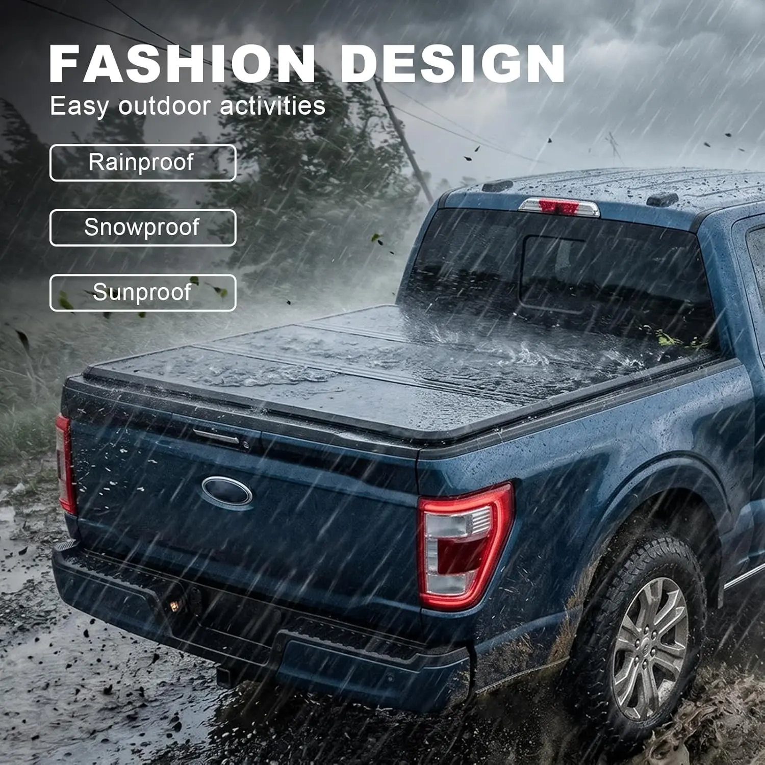 TCE Truck Bed Cover,Hard Folding Truck Tonneau Covers Compatible with 2015-2026 Ford F-150 - Image 3